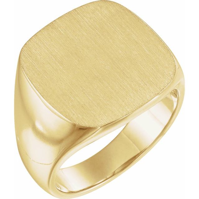14K Yellow 18 mm Signet Ring