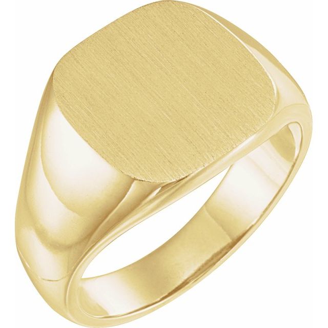 14K Yellow Square Signet Ring