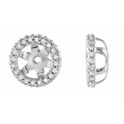 14k White 1/5 Ctw Natural Diamond Earring Jackets