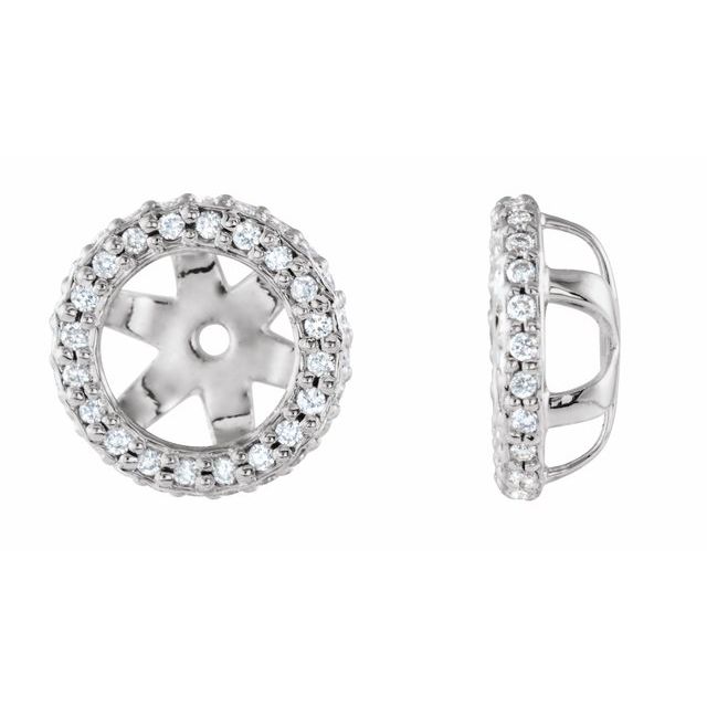 14k White 1/5 Ctw Natural Diamond Earring Jackets
