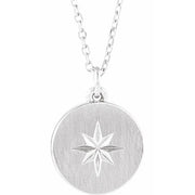 Sterling Silver Star Disc 16-18' Necklace