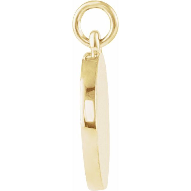 14k Yellow Star Disc Pendant