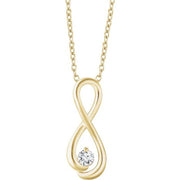 14k Yellow 1/6 Ctw Natural Diamond Infinity-inspired 16-18' Necklace