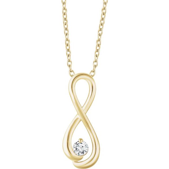 14k Yellow 1/6 Ctw Natural Diamond Infinity-inspired 16-18' Necklace