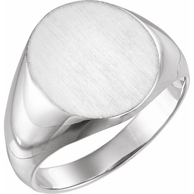Sterling Silver Oval Signet Ring