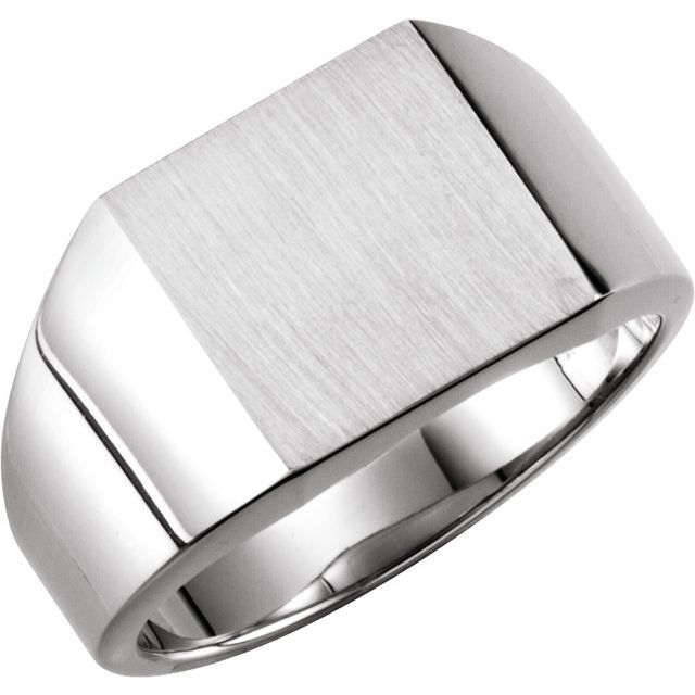 Sterling Silver 12 mm Square Signet Ring
