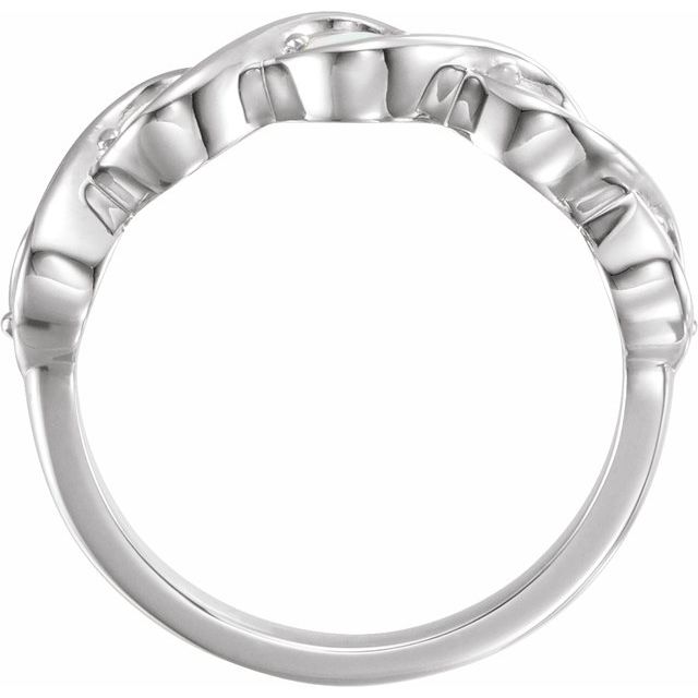 Sterling Silver Natural White Opal Stackable Ring