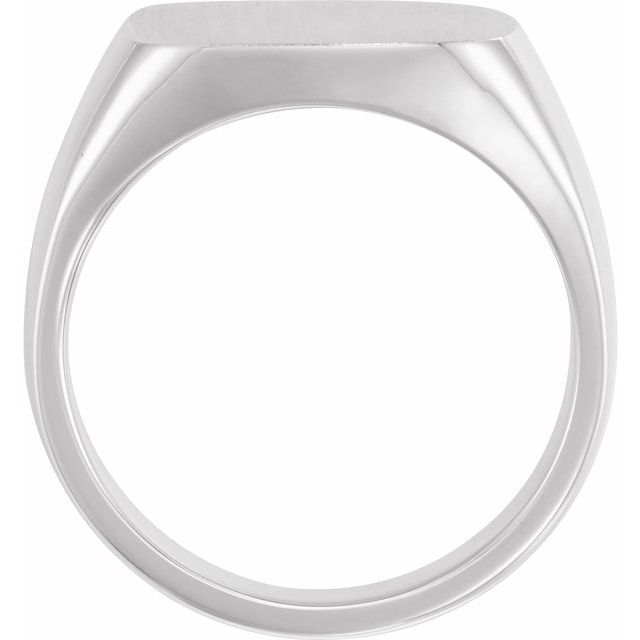 14k White 16 Mm Signet Ring