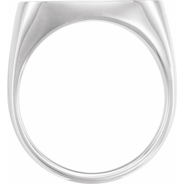 Sterling Silver 20 mm Square Signet Ring with Brush Finished Top