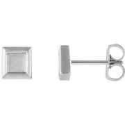 Sterling Silver 5.4 Mm Square Petite Earrings
