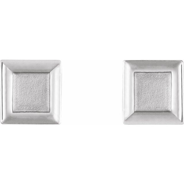 Sterling Silver 5.4 Mm Square Petite Earrings