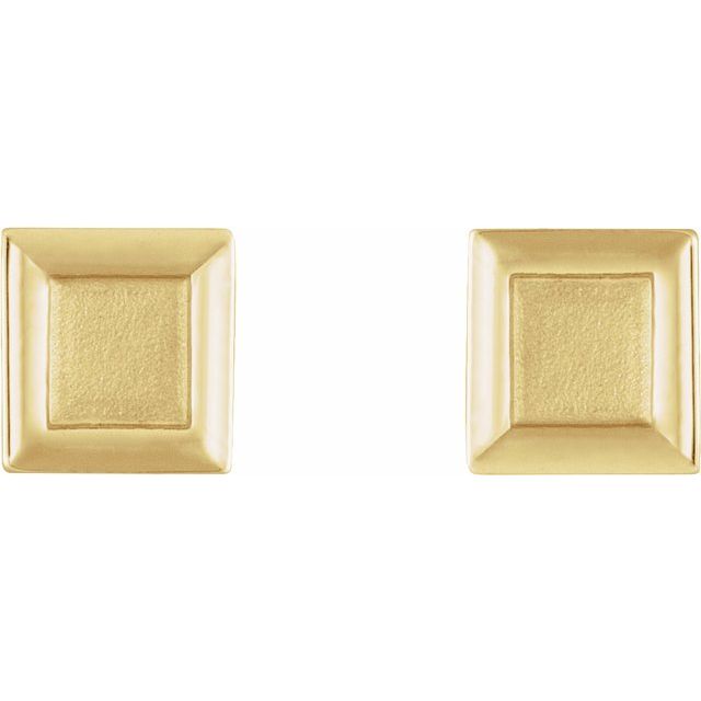 14k Yellow 5.4 Mm Square Petite Earrings
