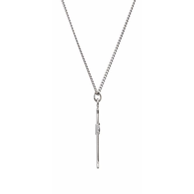 Sterling Silver 27x18 mm Cross 18' Necklace