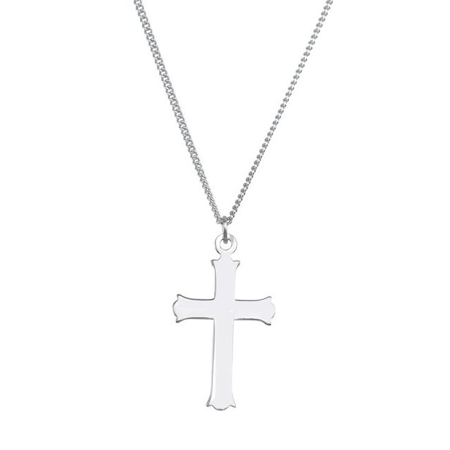 Sterling Silver 27x18 mm Cross 18' Necklace