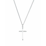 Sterling Silver 25.7x14 Mm Cross 18' Necklace