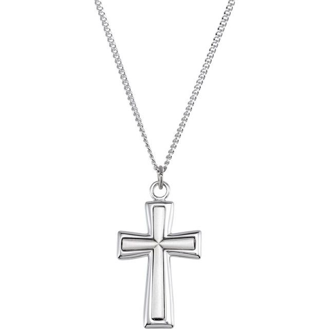 Sterling Silver Cross 24' Necklace