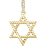 14k Yellow .025 Ctw Natural Diamond Star Of David Pendant