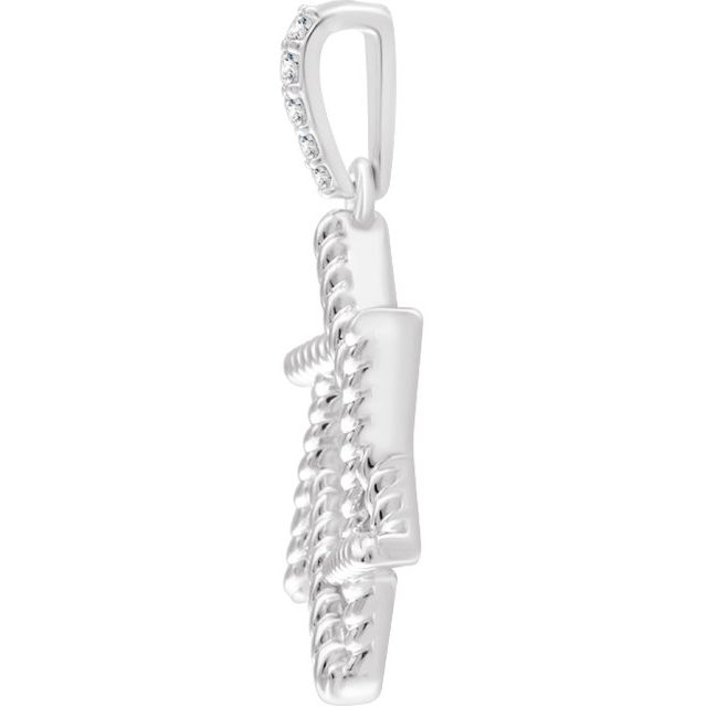 14k White .025 Ctw Natural Diamond Star Of David Pendant