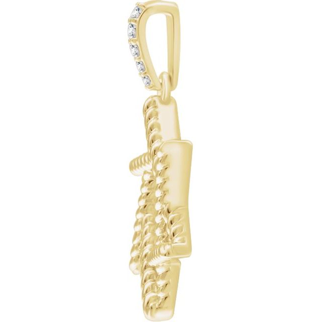 14k Yellow .025 Ctw Natural Diamond Star Of David Pendant