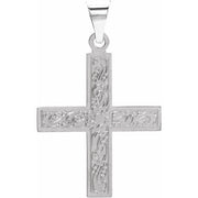 14K White 27.5x25 mm Greek Cross Pendant