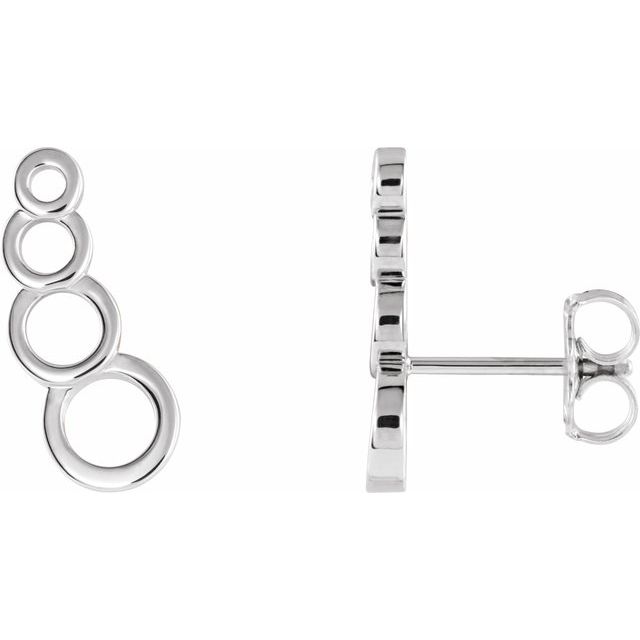 Sterling Silver Geometric Ear Climbers