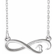 Sterling Silver Infinity-inspired Heart 16-18' Necklace