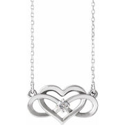 14k White 1/10 Ctw Natural Diamond Infinity-inspired Heart 16-18' Necklace