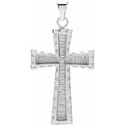 14k White Cross Pendant