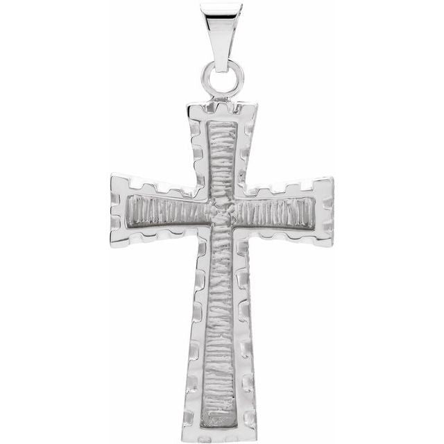 14k White Cross Pendant