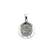 14K White 15 mm St. Michael Medal