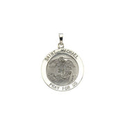 14K White 22 mm St. Michael Medal