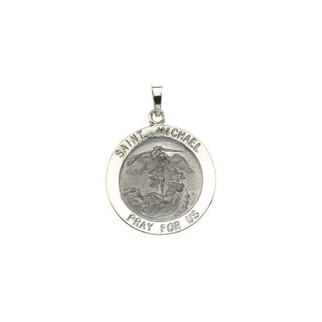 14K White 22 mm St. Michael Medal