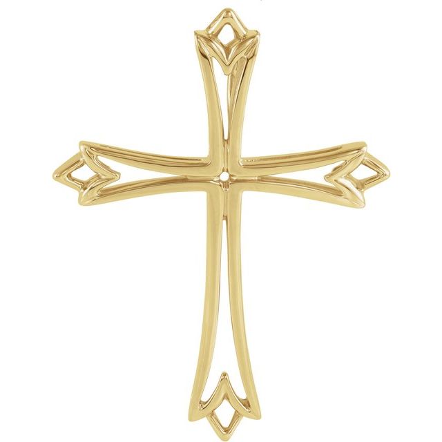 14K Yellow Cross Pendant