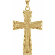 14k Yellow Cross Pendant