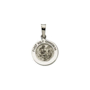 14K White 12 mm First Communion Medal