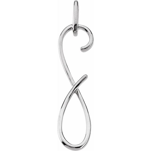 14K White Freeform Pendant