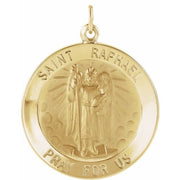 14K Yellow 25 mm Round St. Raphael Medal