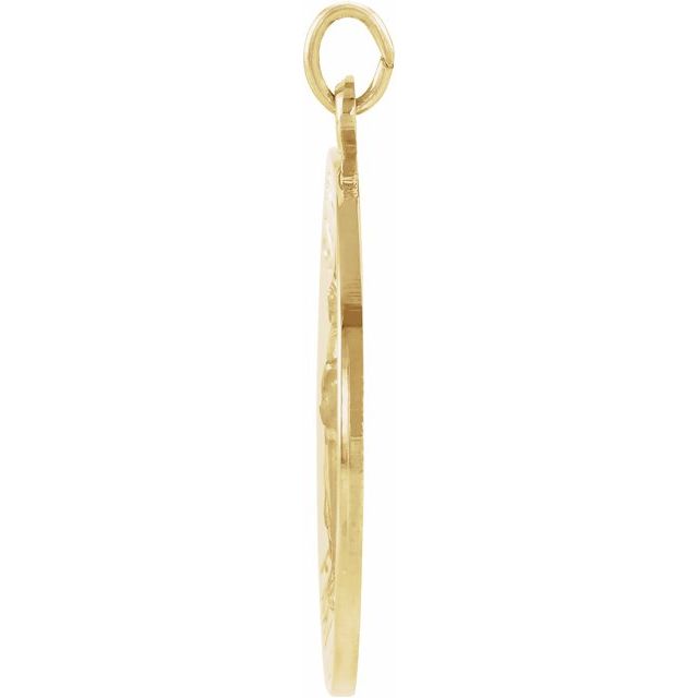 14K Yellow 25 mm Round St. Raphael Medal