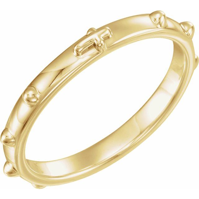 14k Yellow 2.5 Mm Rosary Ring Size 5