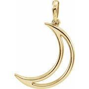 14K Yellow 25.7x4.7 mm Crescent Moon Pendant