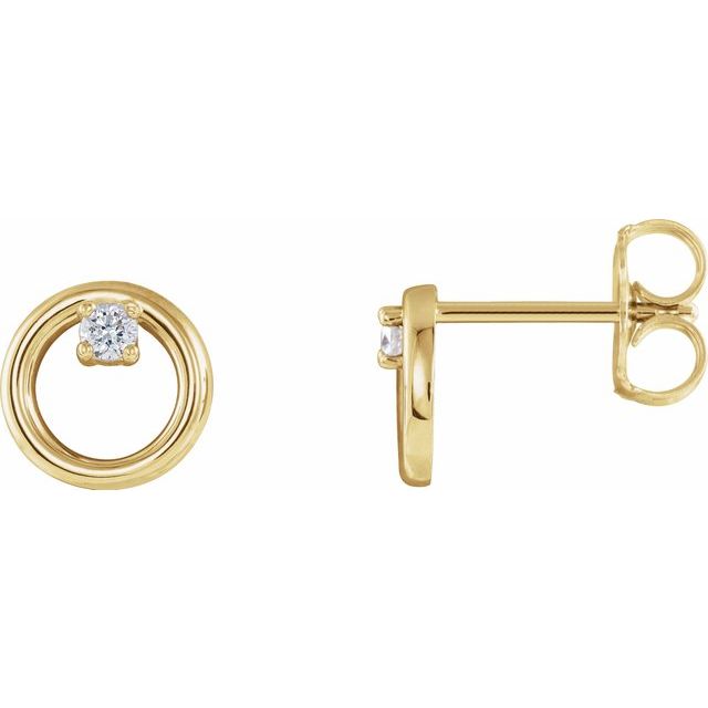 14k Yellow .06 Ctw Natural Diamond Circle Earrings