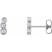 14k White 1/8 Ctw Natural Diamond Petite Ear Climbers