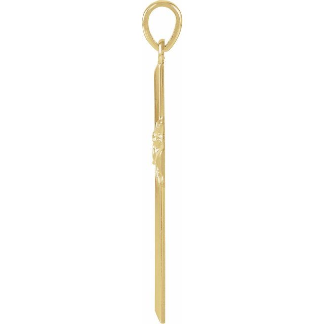 14K Yellow 32.5x19.5 mm Cross Pendant