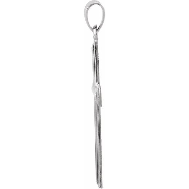 14K White 24x14 mm Cross Pendant
