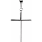14K White 22.75x15 mm Cross Pendant