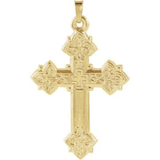 14K Yellow 33x25 mm Hollow Cross Pendant
