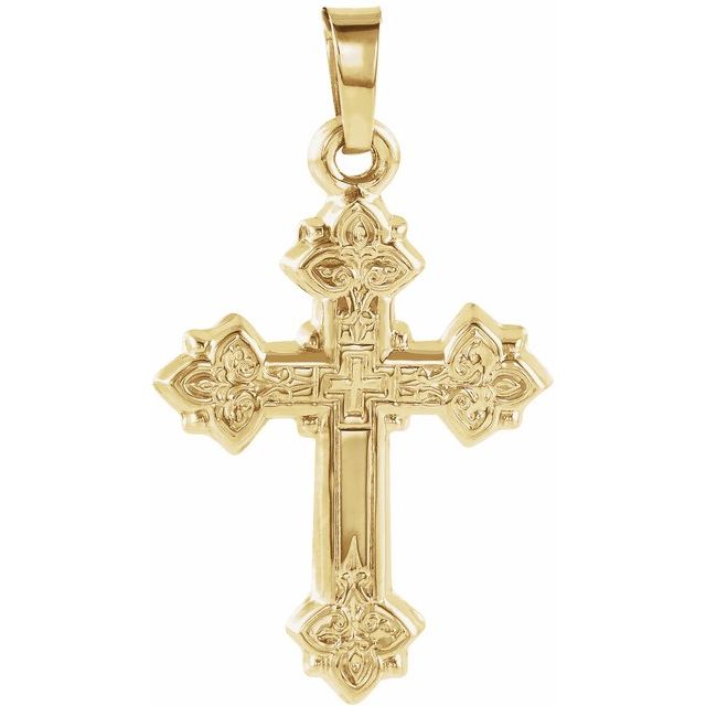 14K Yellow 20x16 mm Cross Pendant