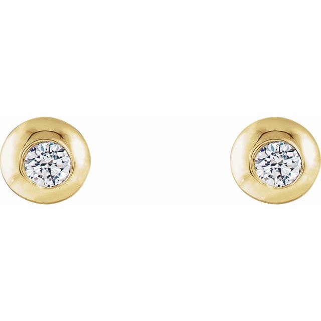 14K Yellow 1/5 CTW Lab-Grown Diamond Domed Stud Earrings