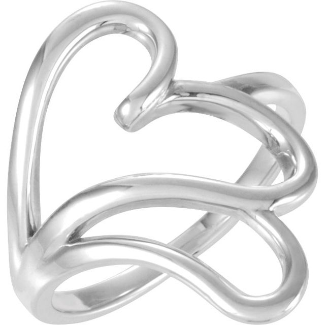14K White Freeform Ring