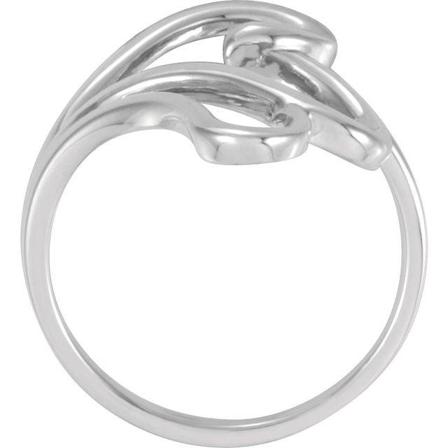 14K White Freeform Ring